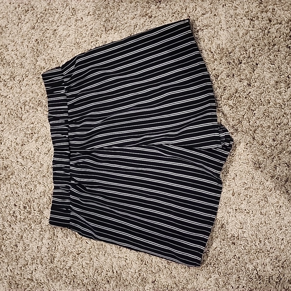 Black & white striped shorts